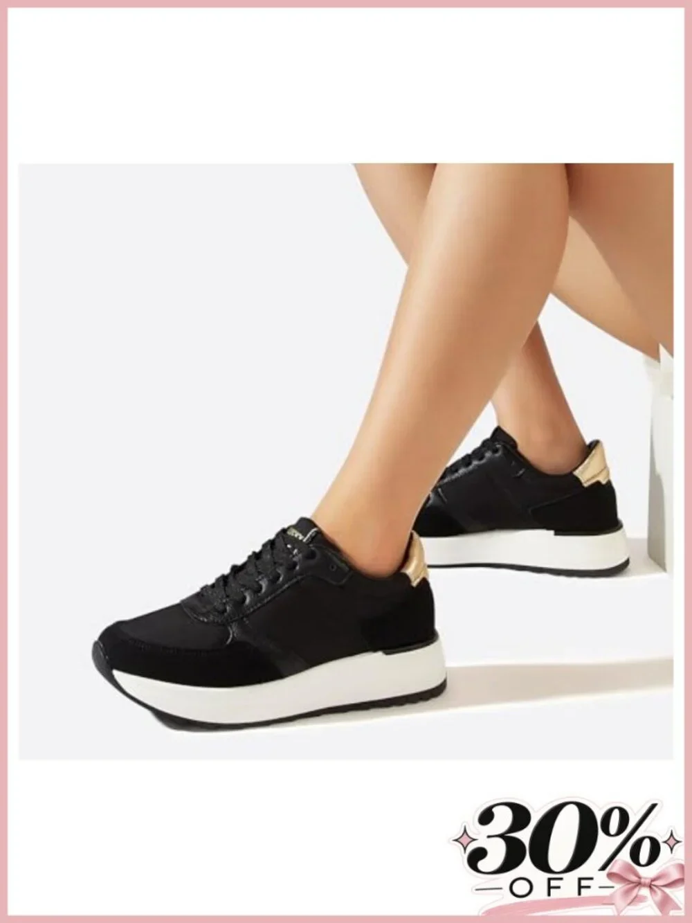 Platform Fashion Sneakers Retro Neutral Classic Trainers Lace-Up Chunky Walking